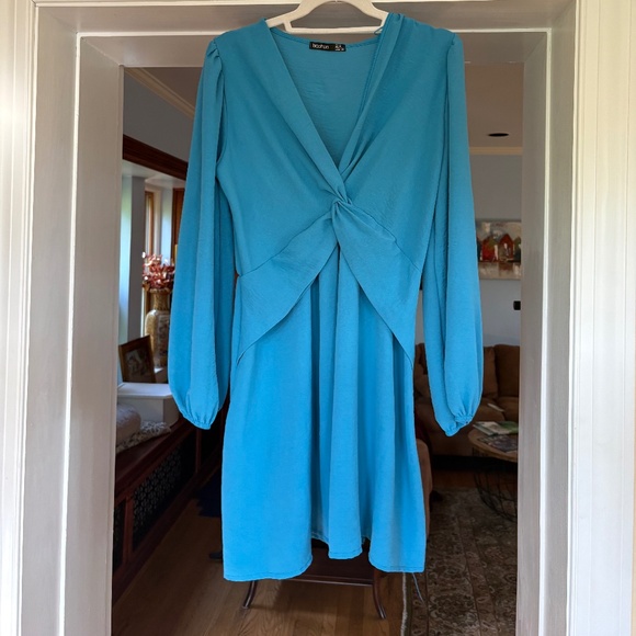 Boohoo Turquoise Dress--Size 10 - Picture 1 of 2